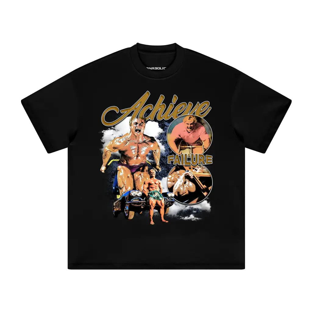 Achieve Failure Oversized Heavyweight T-shirt - Black / Xs