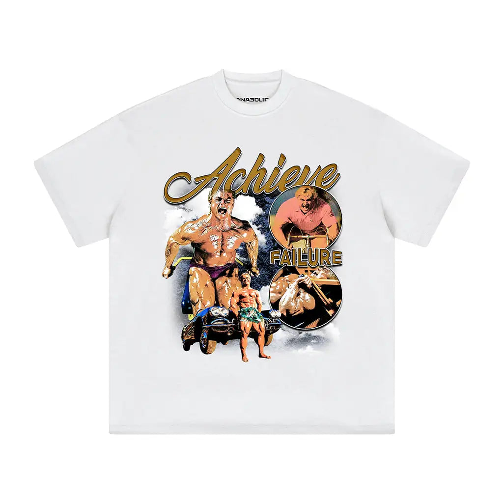 Achieve Failure Oversized Heavyweight T-shirt - White / Xs
