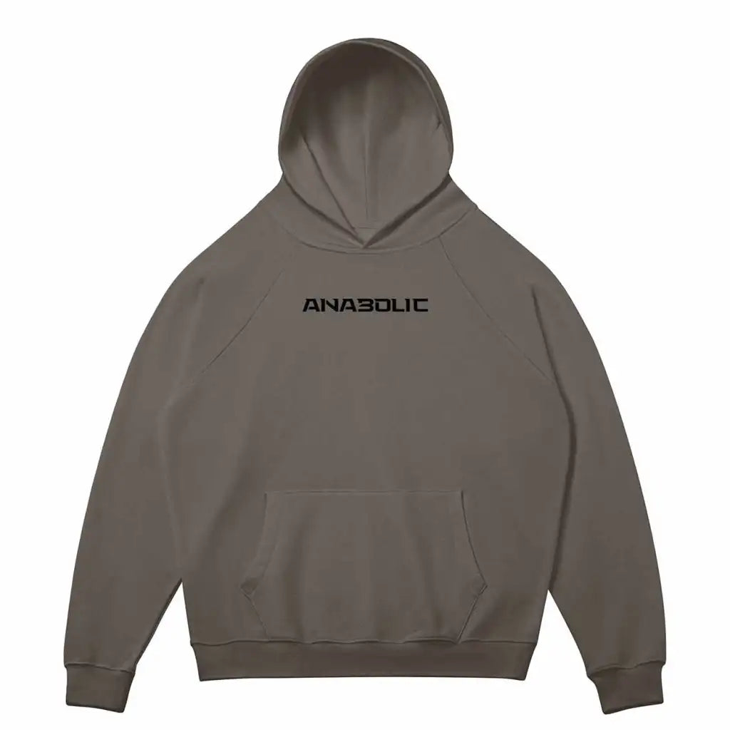 Anabolic Hoodie - Black Logo (low-key) - Charcoal Grey / s