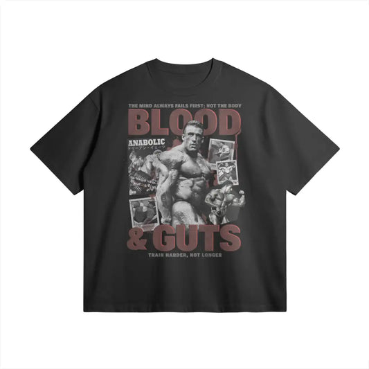 Blood & Guts | Oversized Heavyweight T - shirt - Black / Xs