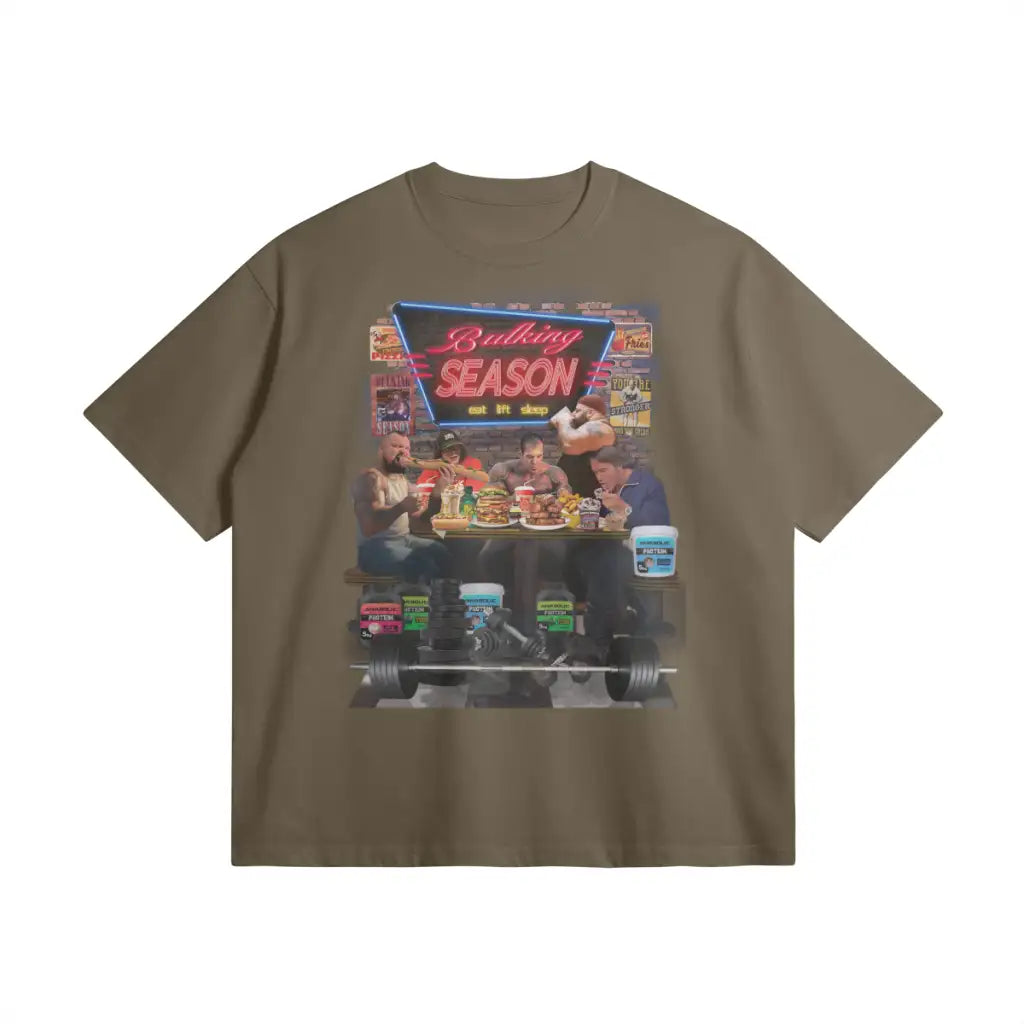 Bulking Season | Oversized Heavyweight T - shirt - Dark Taupe / Xs
