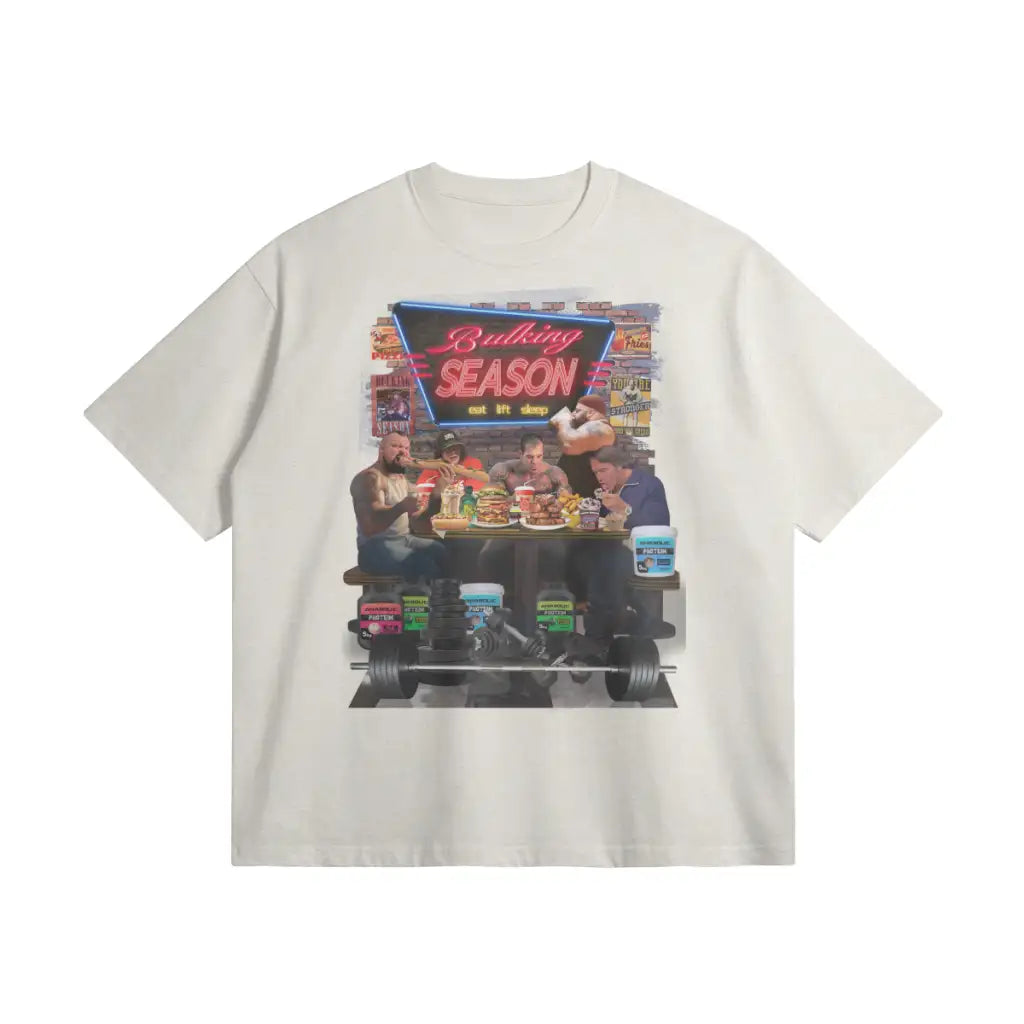 Bulking Season | Oversized Heavyweight T - shirt - Heather Gray / Xs