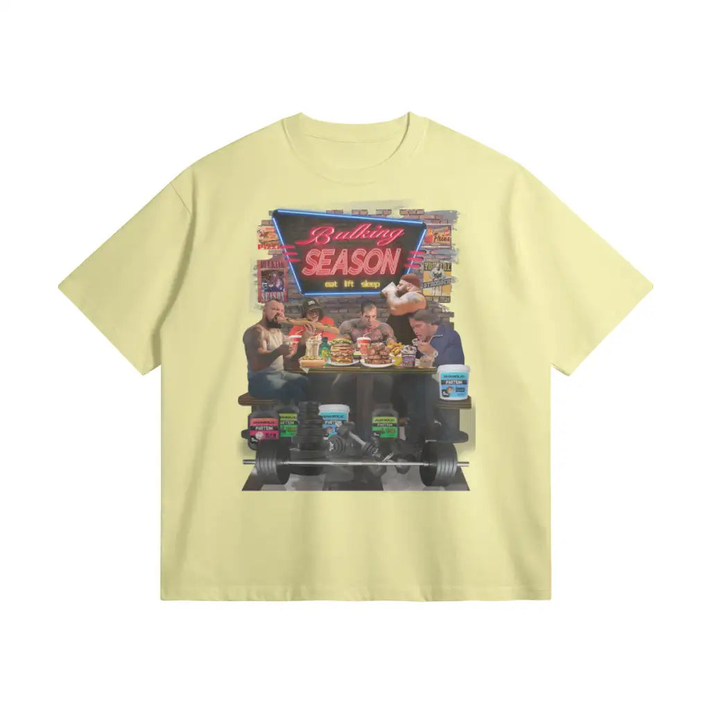 Bulking Season | Oversized Heavyweight T - shirt - Pale Goldenrod / Xs