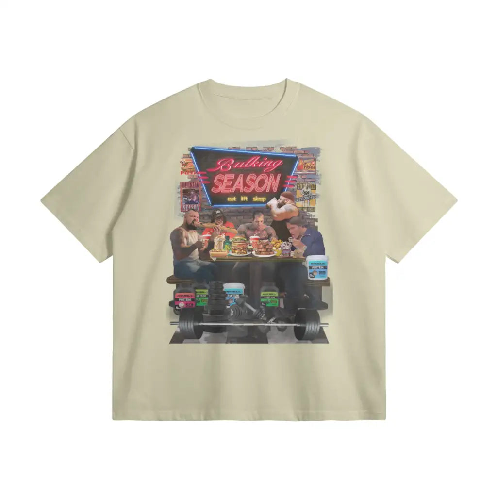 Bulking Season | Oversized Heavyweight T - shirt - Pastel Gray / Xs