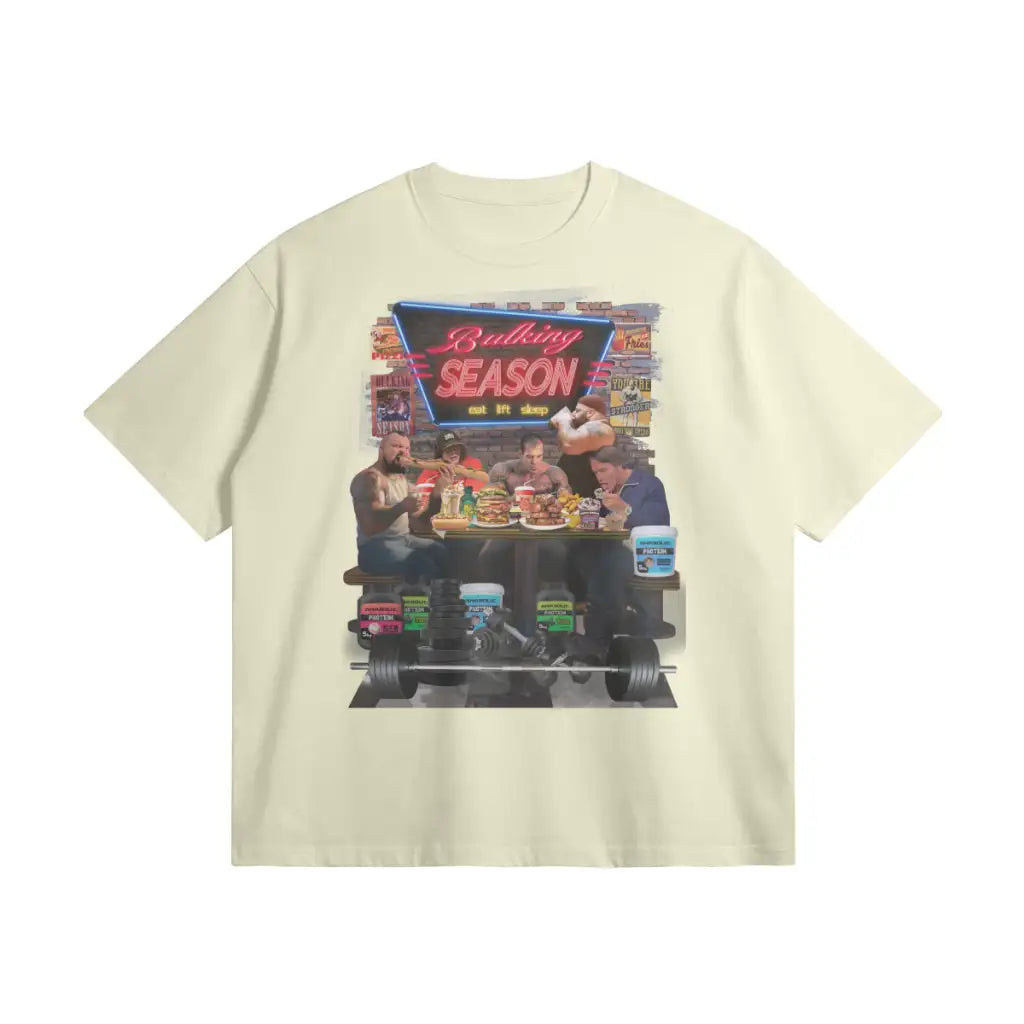 Bulking Season | Oversized Heavyweight T - shirt - White Rock / Xs