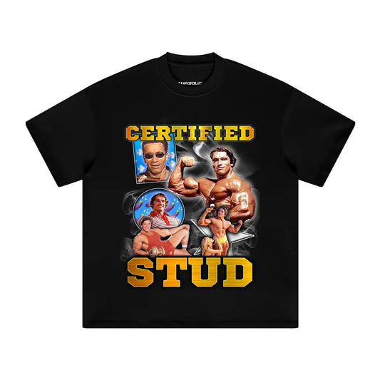 Certified Stud | Oversized Heavyweight T - shirt - Black / Xs