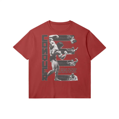 Conquer | Slim Fit Heavyweight T - shirt - Red / Xs