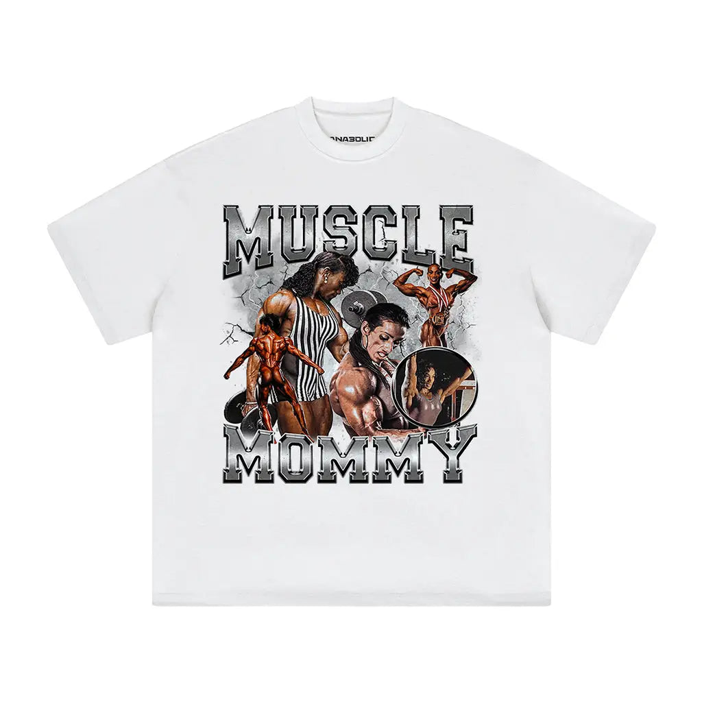 Muscle Mommy | Oversized Heavyweight T-shirt - White / Xs
