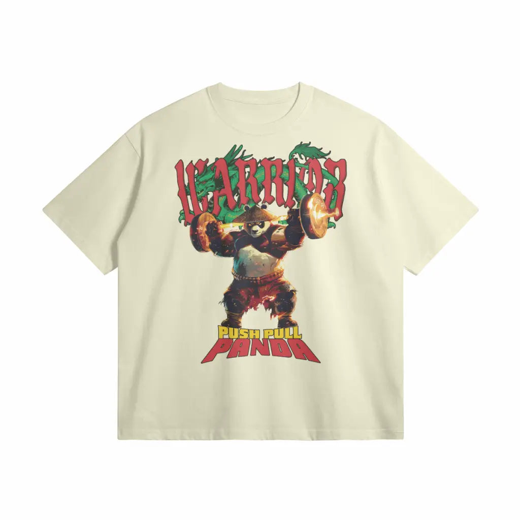 Push Pull Panda | Oversized Heavyweight T-shirt - White Rock / Xs