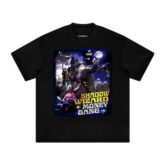 Shadow Wizard Money Gang | Oversized Heavyweight T - shirt - Black / Xs