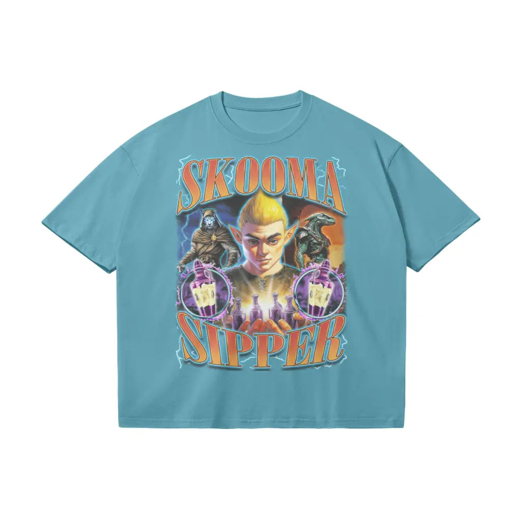 Skooma Sipper | Heavyweight Oversized T-shirt - Medium Green / s
