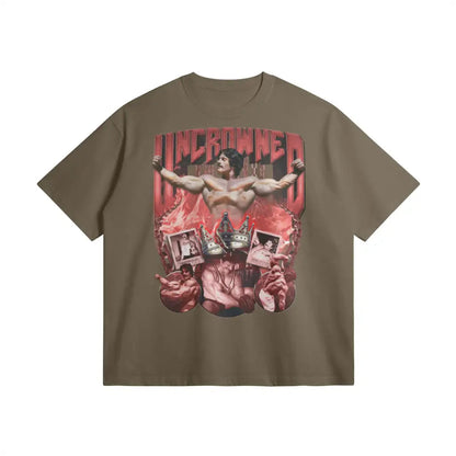 Uncrowned S1 | Mm | Oversized Heavyweight T - shirt - Dark Taupe / Xs
