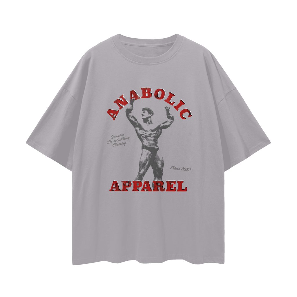 Mentzer Drop Shoulder T-shirt - Grey & Red - Light Gray / s