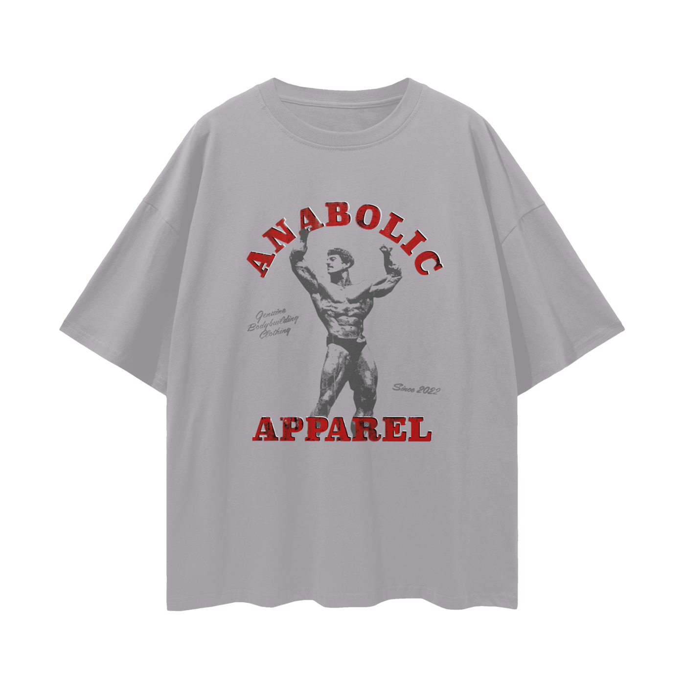 Mentzer Drop Shoulder T-shirt - Grey & Red - Light Gray / s