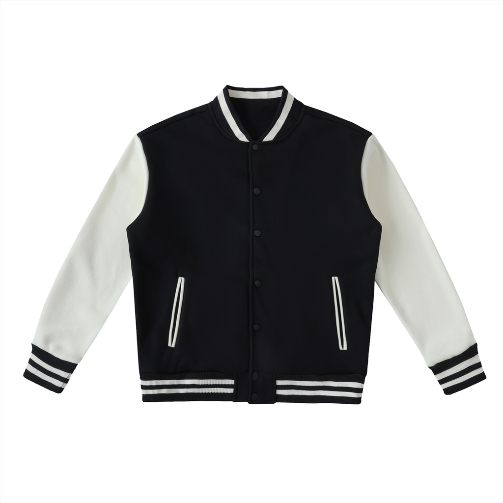 Golden Era Varsity Jacket - Black with White / Xs