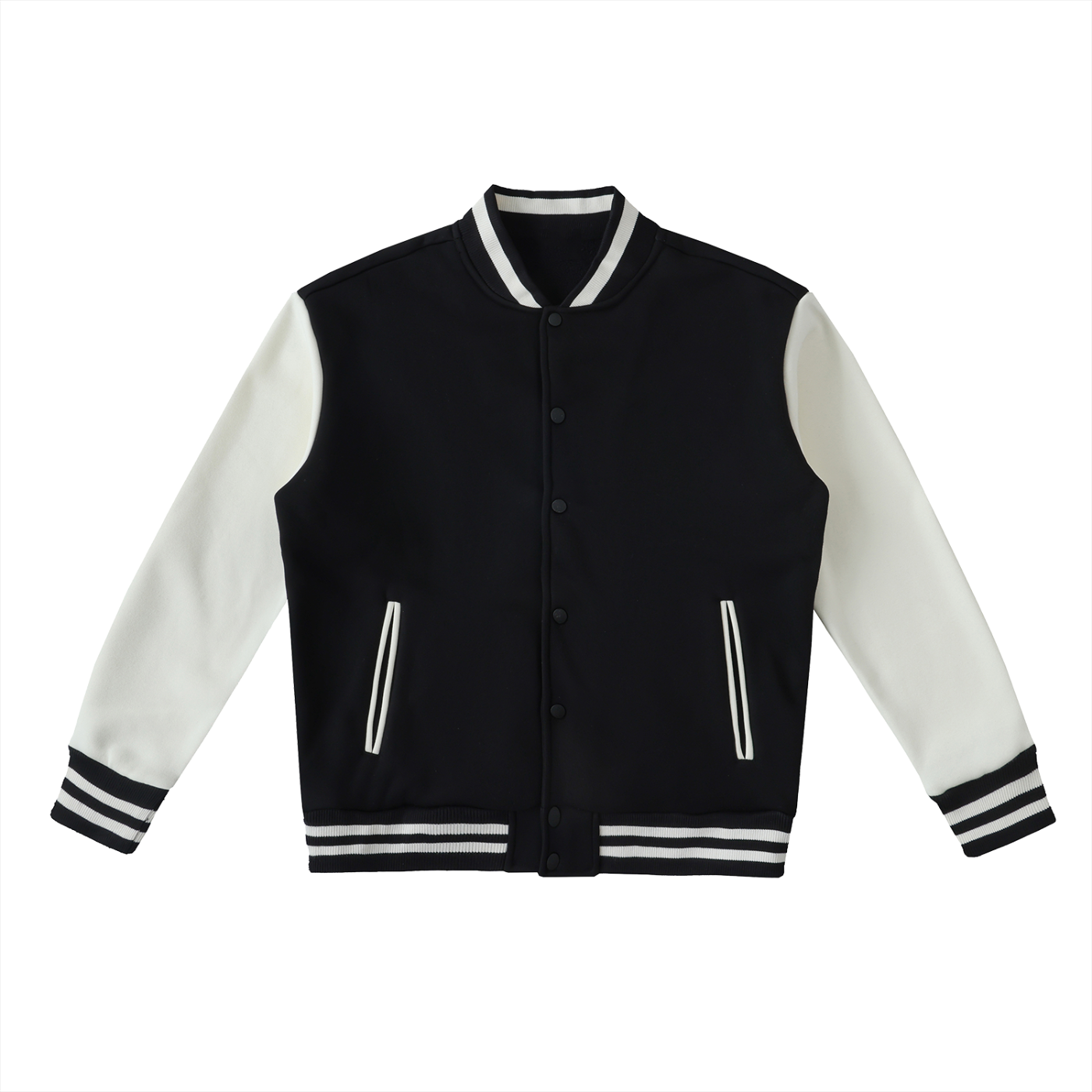 Golden Era Varsity Jacket - Black with White / Xs