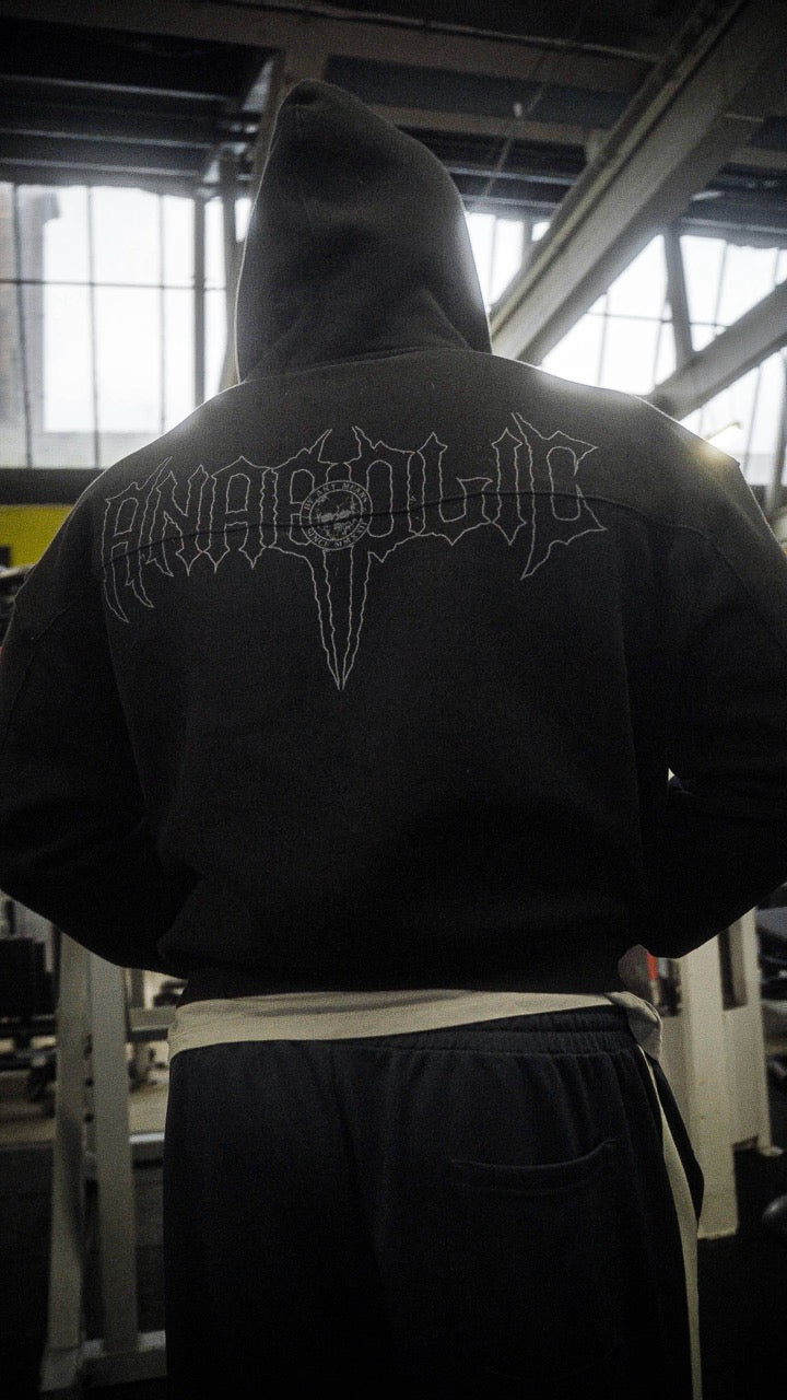 HELLFIRE - Zip Hoodie (Grey on Black)