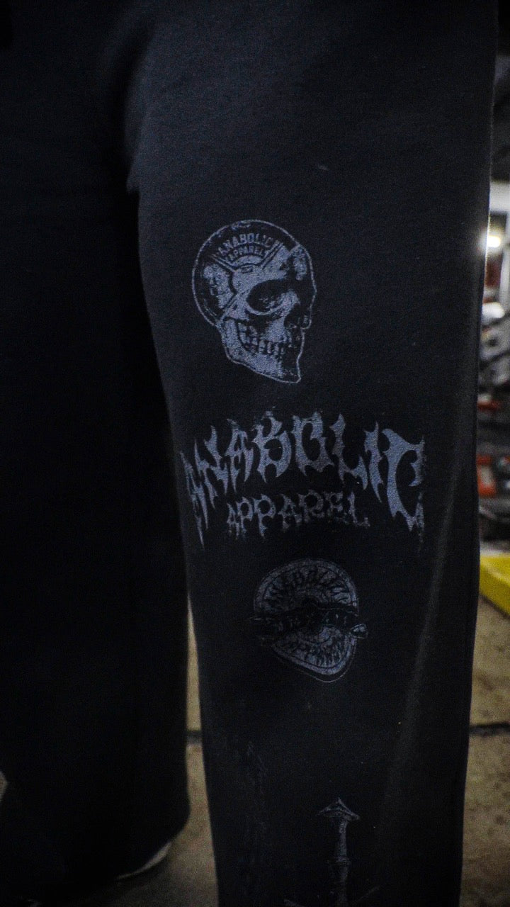 HELLFIRE - Straight Leg Sweats (Grey on Black)