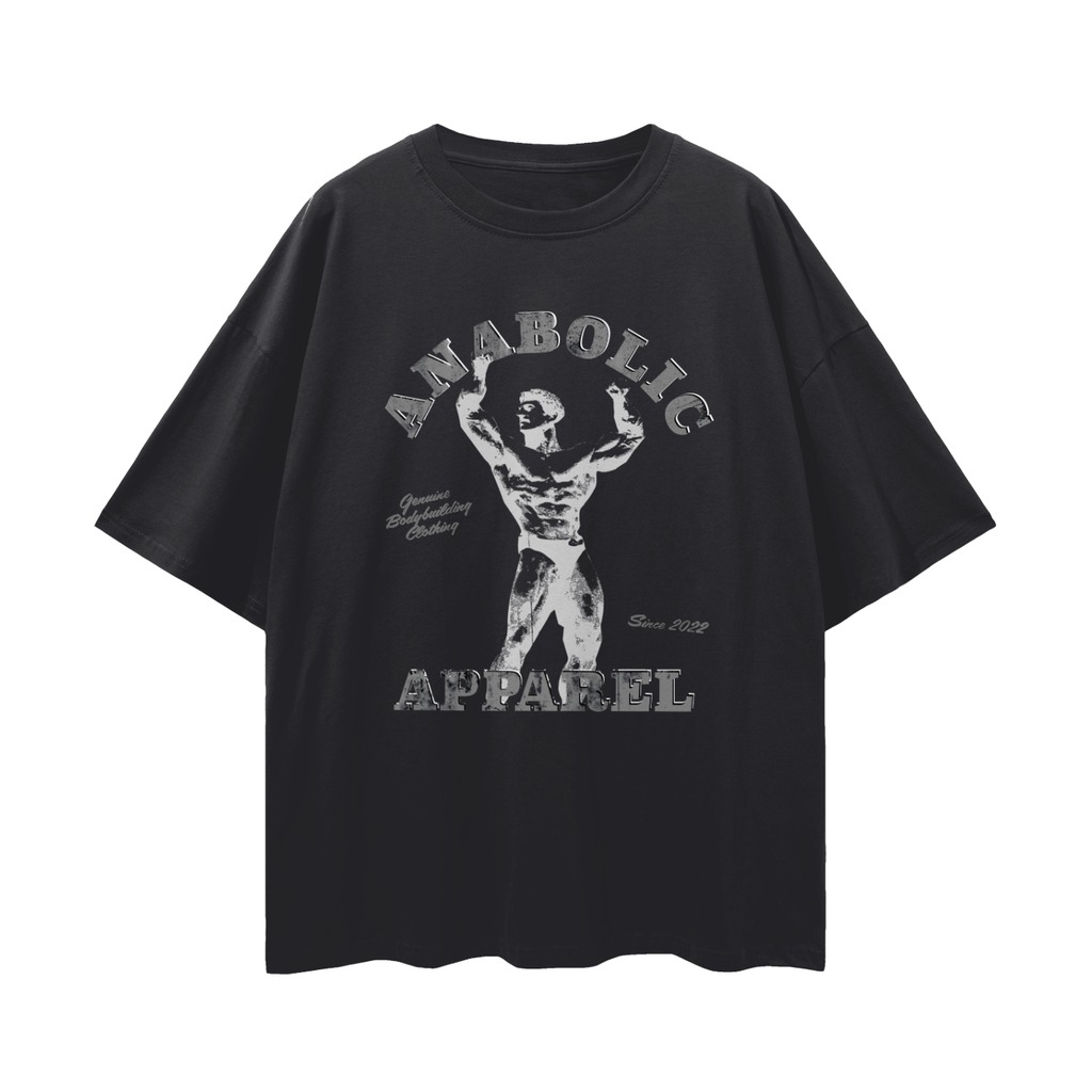 Mentzer Drop Shoulder T-shirt - Grey & White - Black Beauty / s