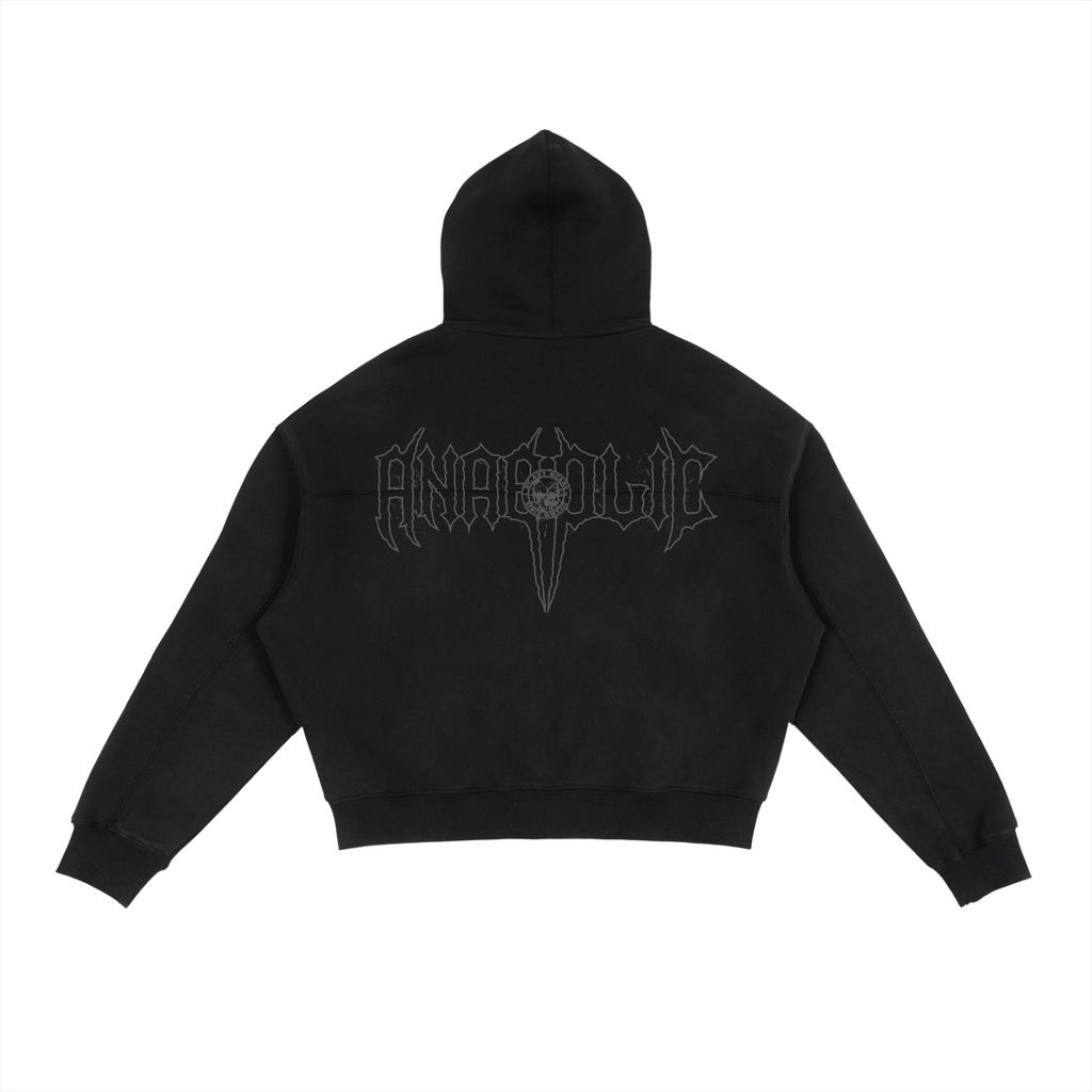 HELLFIRE - Zip Hoodie (Grey on Black)