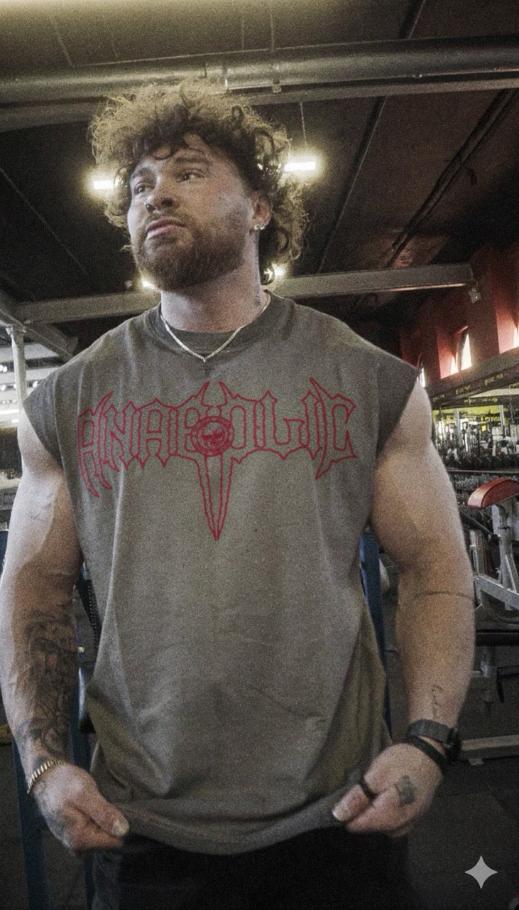 HELLFIRE - Cut-Off Tank (Crimson Red Print)