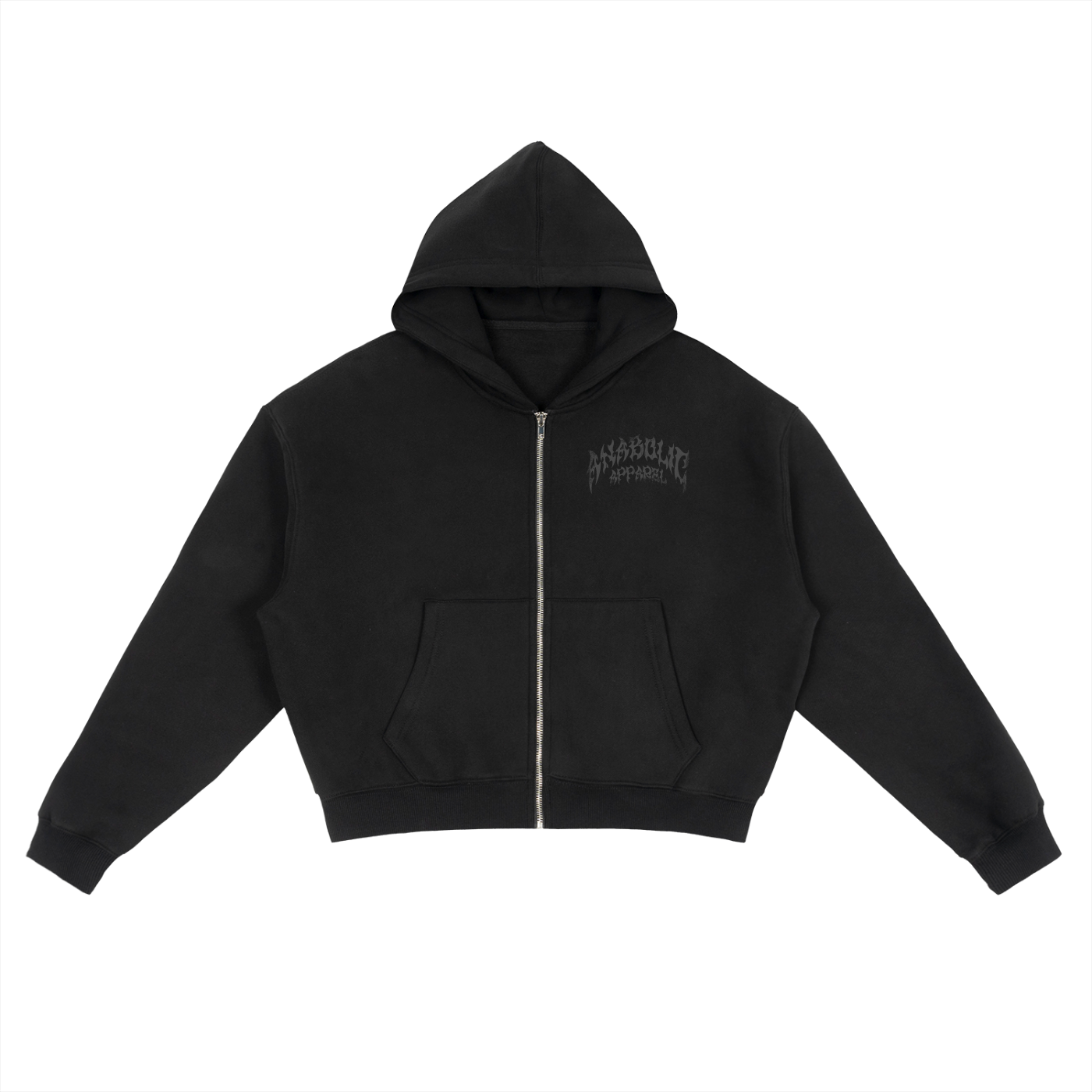 HELLFIRE - Zip Hoodie (Grey on Black)