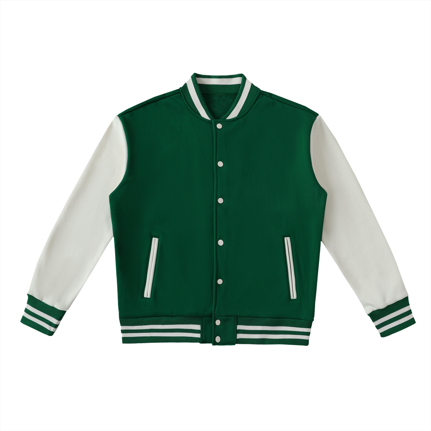 Golden Era Varsity Jacket - Green with White / Xs