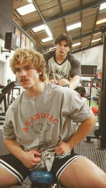 Mentzer Drop Shoulder T-shirt - Grey & Red