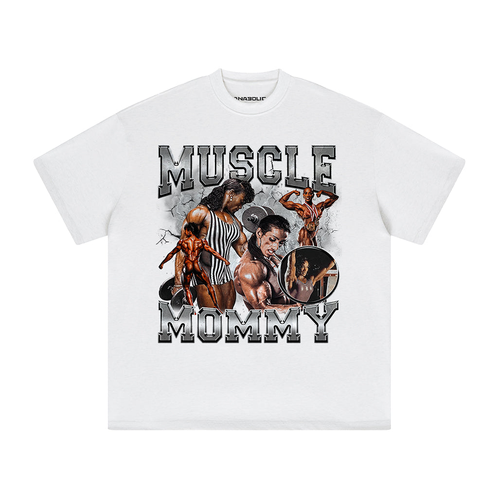 Muscle Mommy | Oversized Heavyweight T-shirt - White / Xs