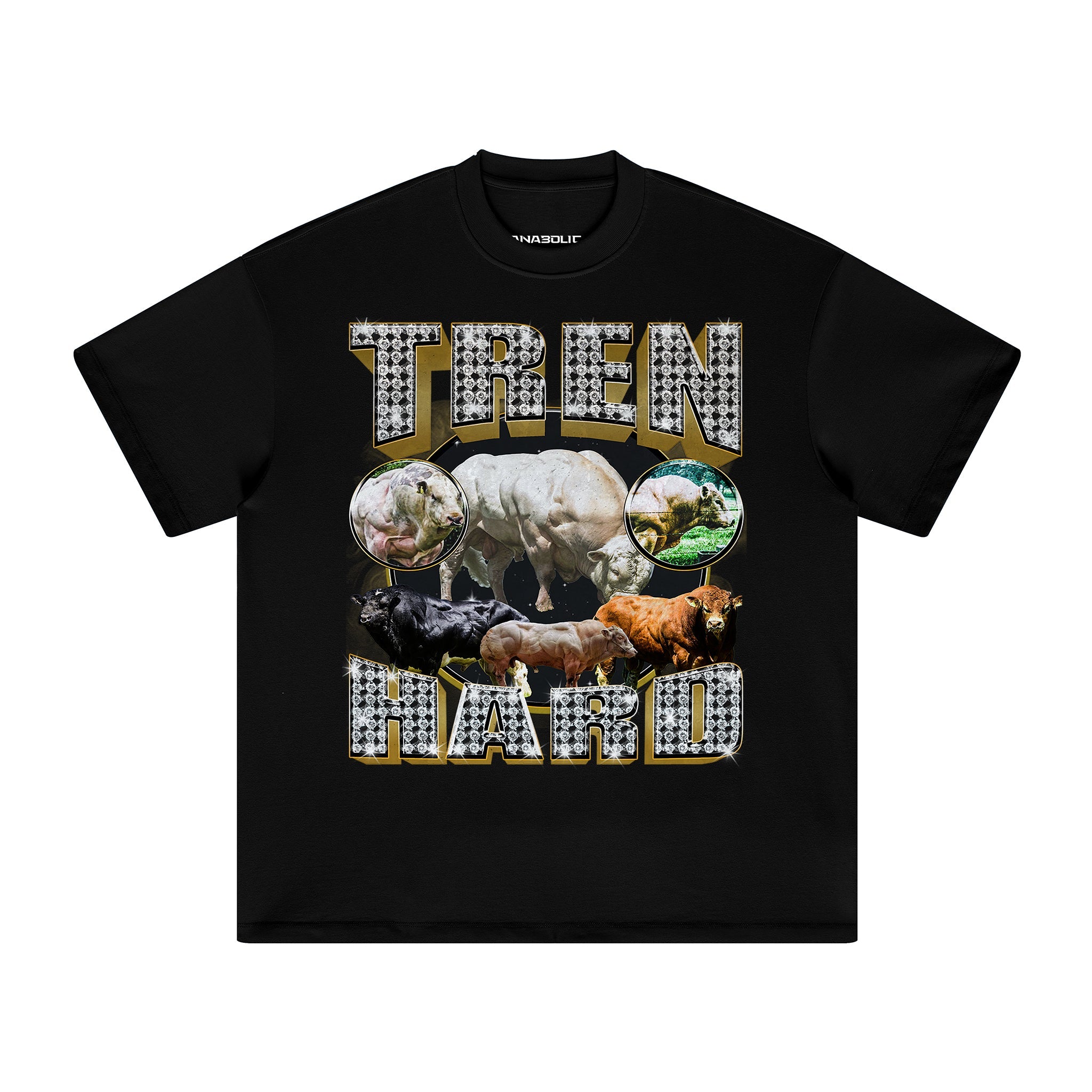 Tren Hard | Oversized Heavyweight T-shirt - Black / Xs