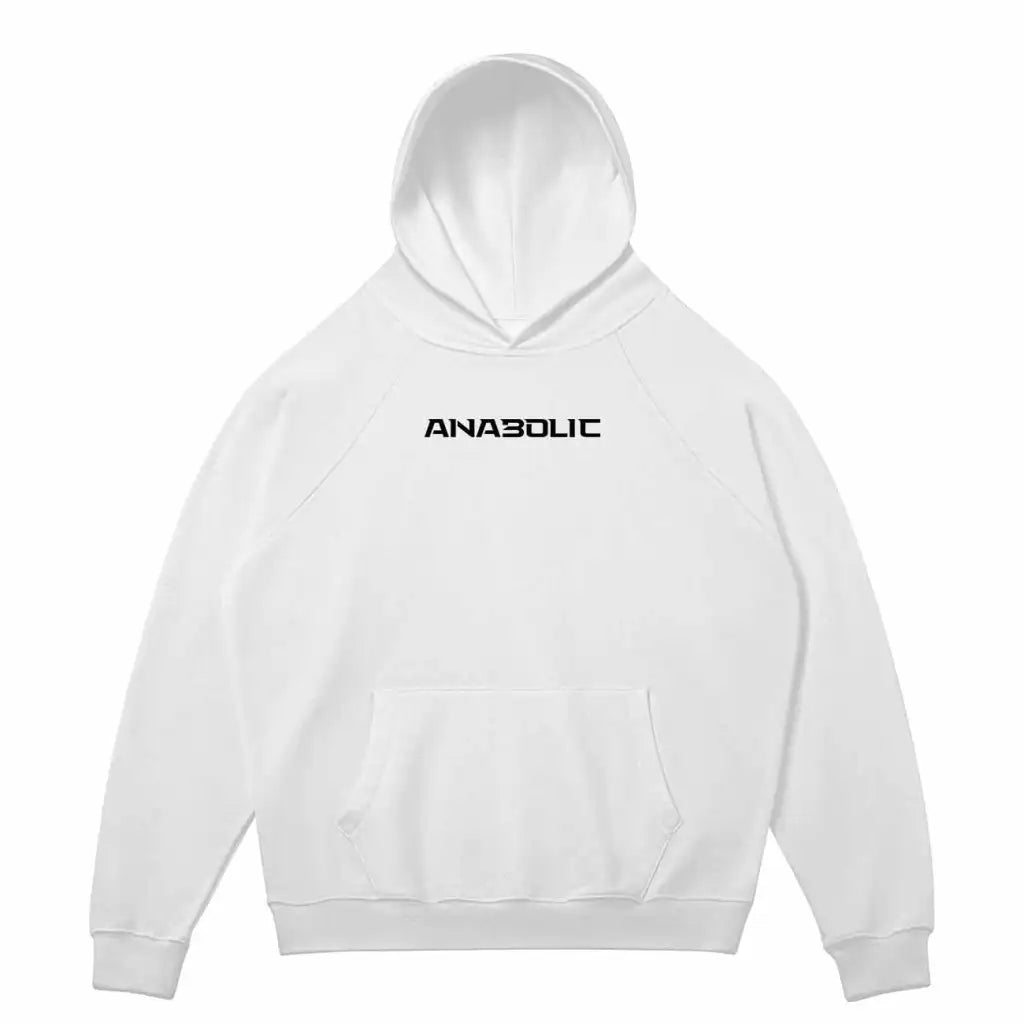 Anabolic Hoodie - Black Logo (low-key) - White / s