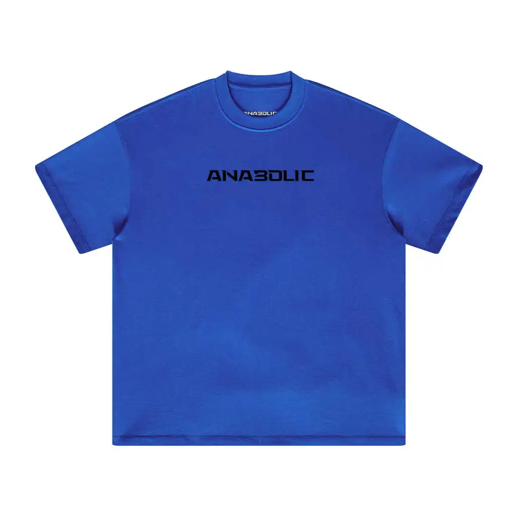 Anabolic Oversized Heavyweight T-shirt - Black Logo (high-key) - Cerulean Blue / Xs