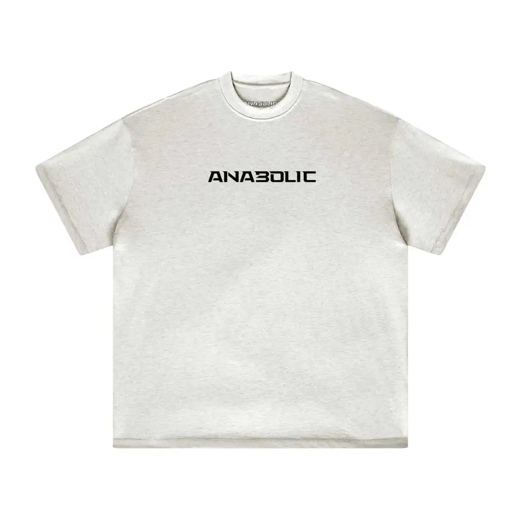 Anabolic Oversized Heavyweight T-shirt - Black Logo (high-key) - Heather Gray / Xs