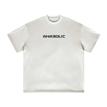 Anabolic Oversized Heavyweight T-shirt - Black Logo (high-key) - Heather Gray / Xs