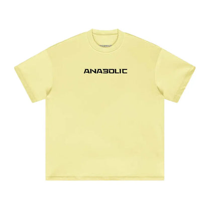Anabolic Oversized Heavyweight T-shirt - Black Logo (high-key) - Pale Goldenrod / Xs