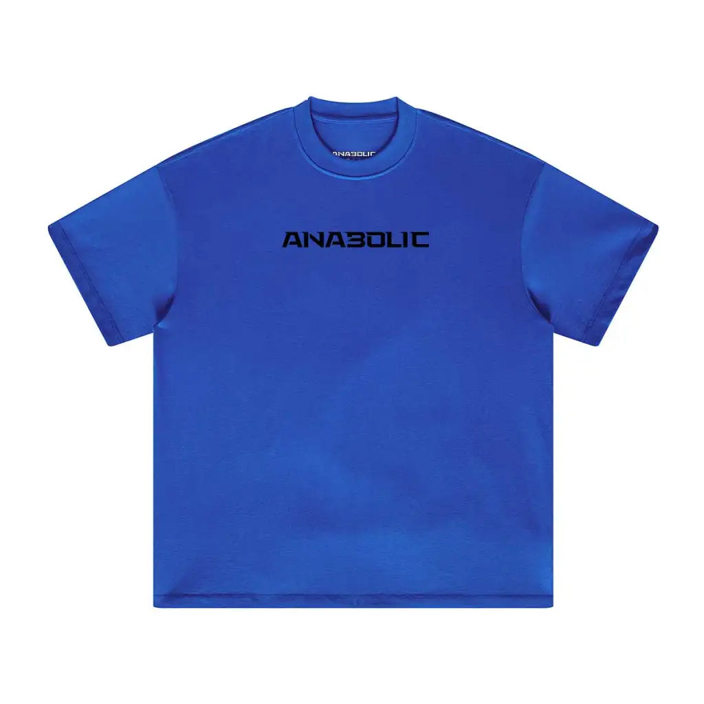 Anabolic Oversized Heavyweight T-shirt - Black Logo (low-key) - Cerulean Blue / Xs