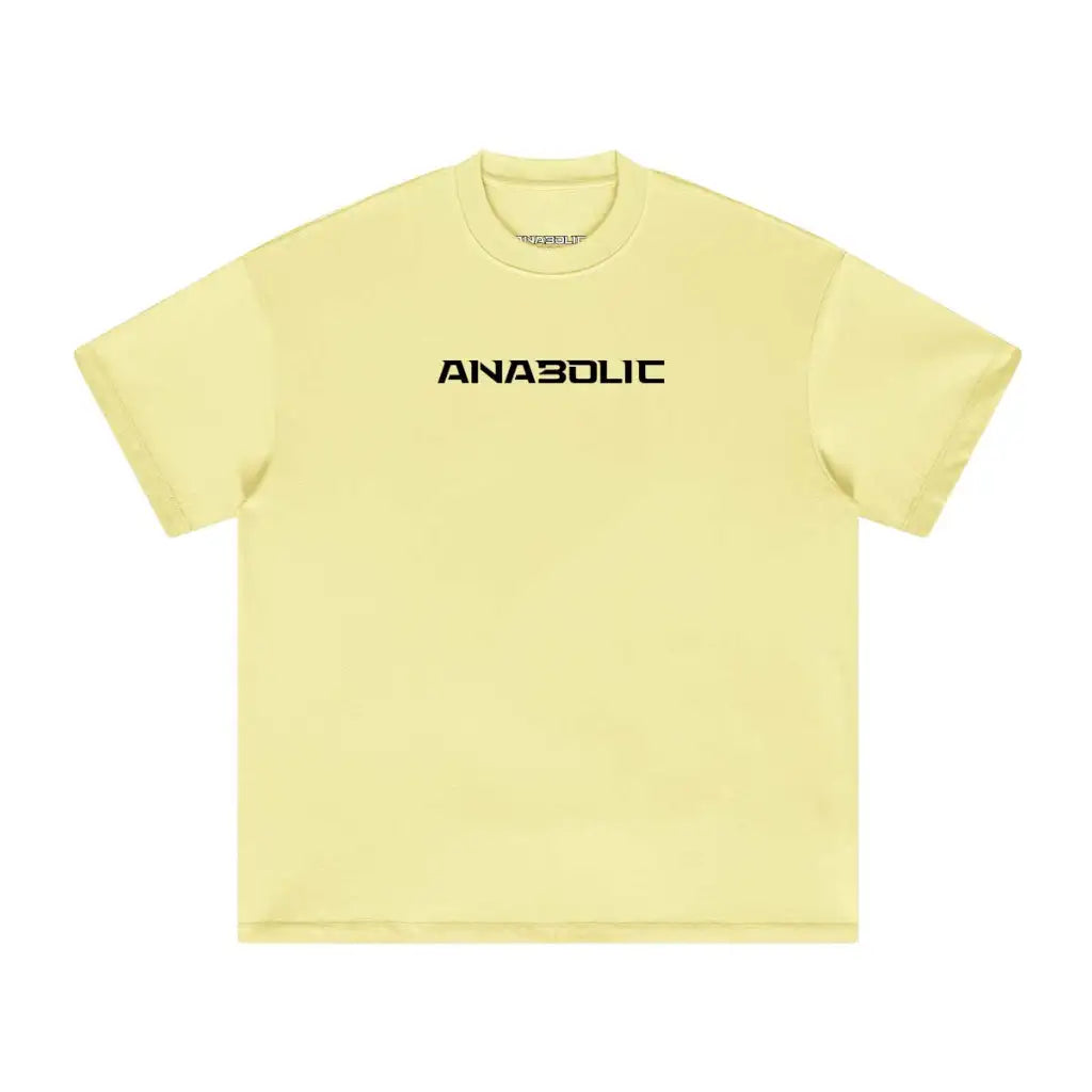 Anabolic Oversized Heavyweight T-shirt - Black Logo (low-key) - Pale Goldenrod / Xs