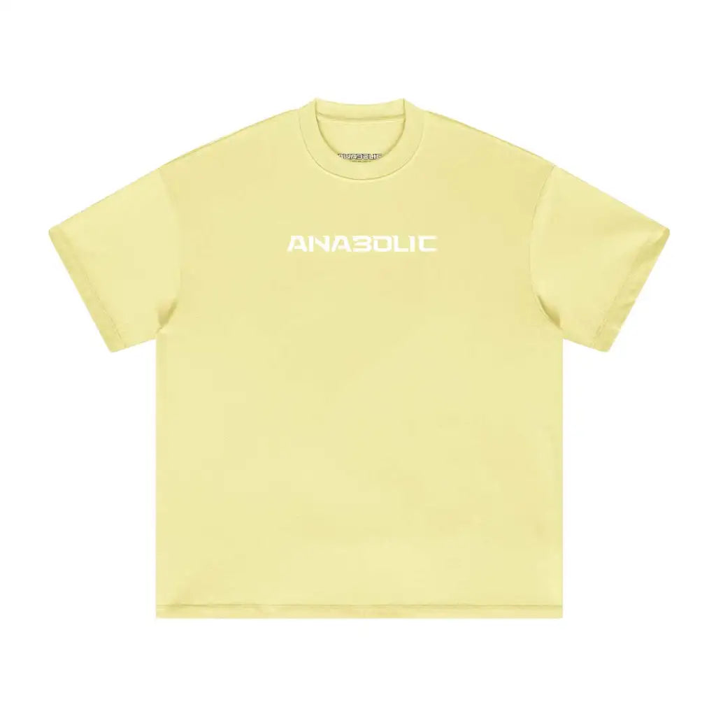 Anabolic Oversized Heavyweight T-shirt - White Logo (low-key) - Pale Goldenrod / Xs