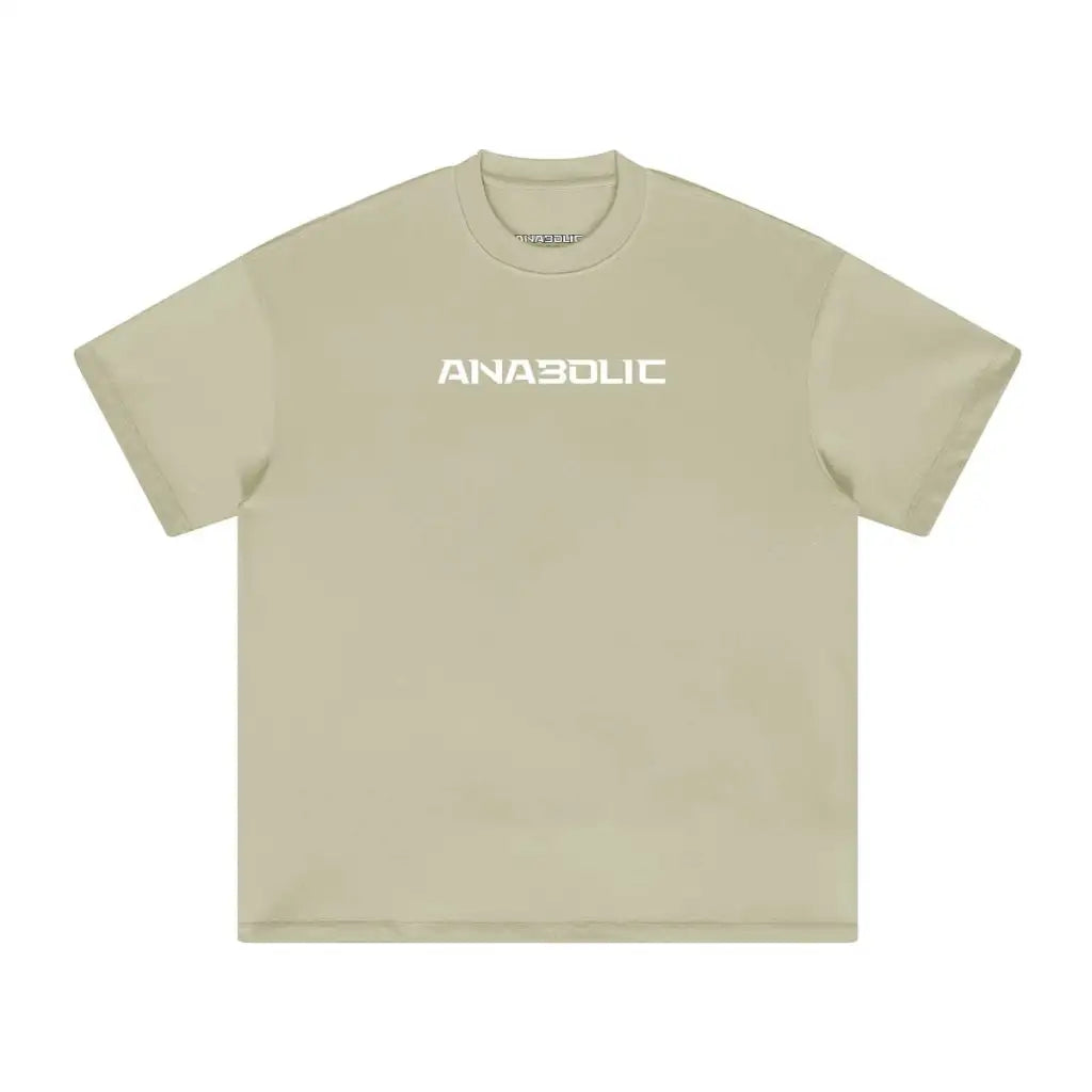 Anabolic Oversized Heavyweight T-shirt - White Logo (low-key) - Pastel Gray / Xs