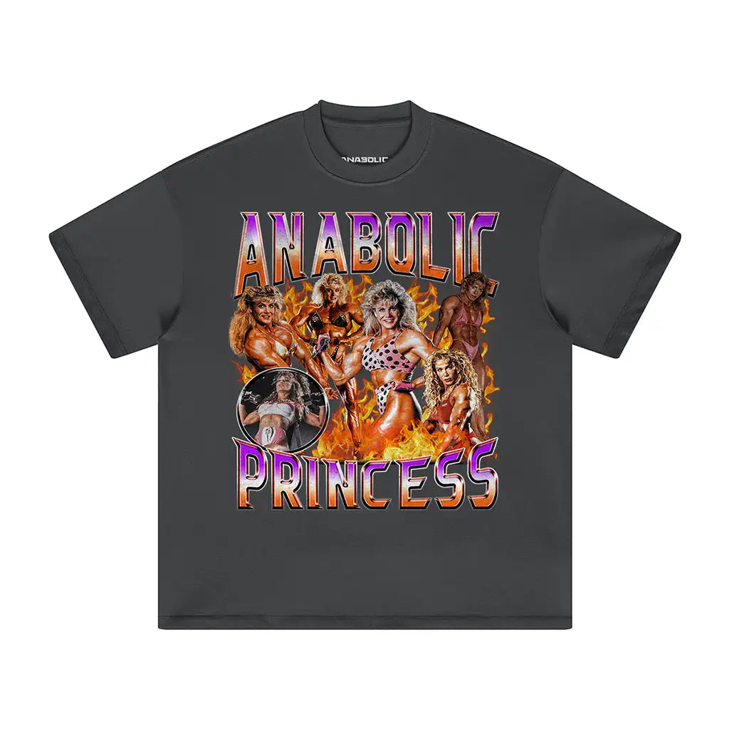 Anabolic Princess | Oversized Heavyweight T - shirt - Carbon Gray / s