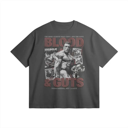 Blood & Guts | Oversized Heavyweight T-shirt - Carbon Gray / Xs