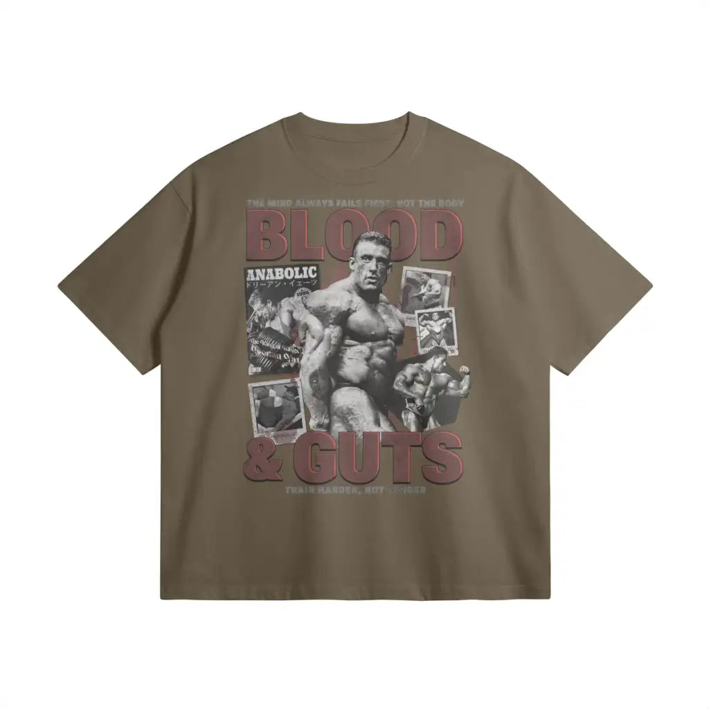 Blood & Guts | Oversized Heavyweight T-shirt - Dark Taupe / Xs