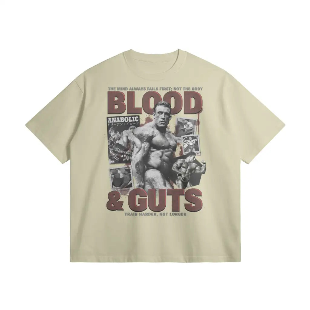 Blood & Guts | Oversized Heavyweight T-shirt - Pastel Gray / Xs