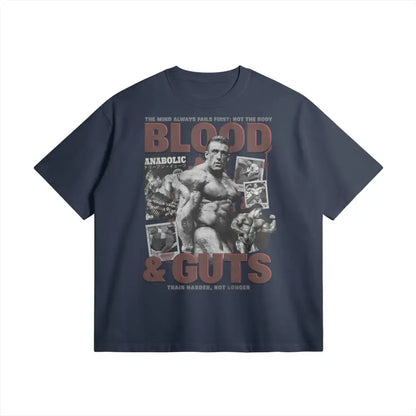 Blood & Guts | Oversized Heavyweight T-shirt - Regal Blue / Xs