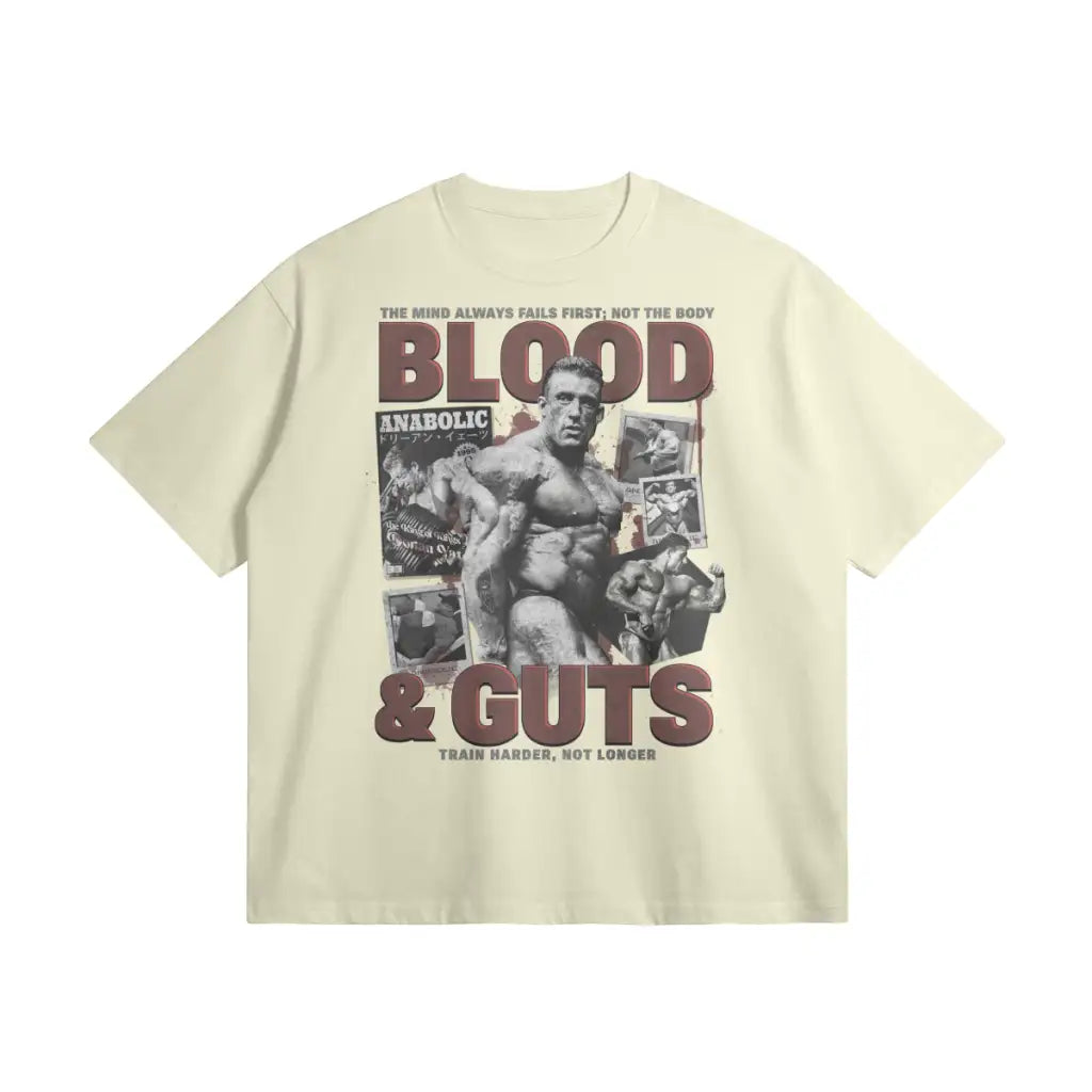 Blood & Guts | Oversized Heavyweight T-shirt - White Rock / Xs