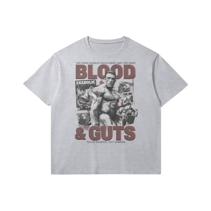 Blood & Guts | Slim Fit Heavyweight T-shirt - Medium Heather Gray / Xs