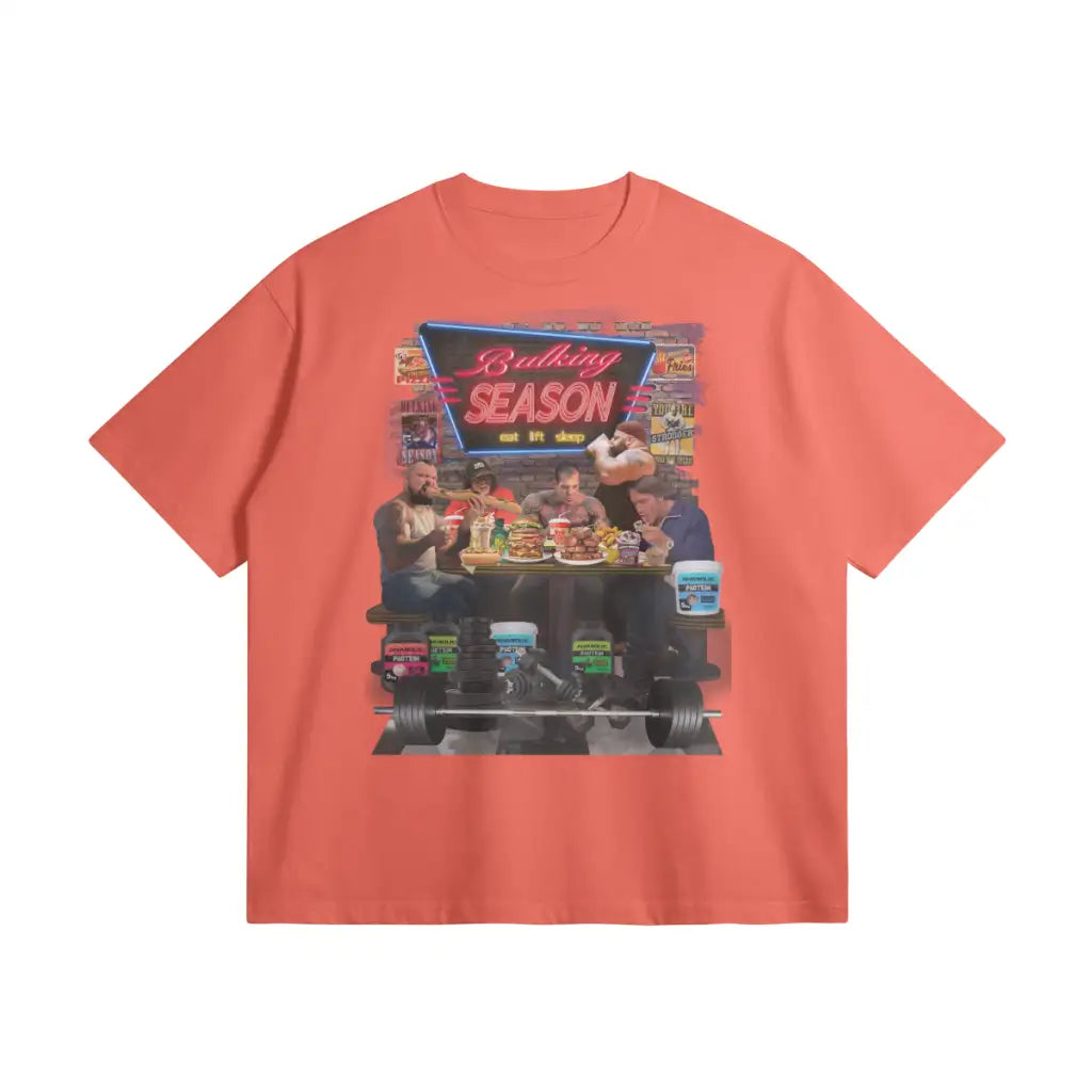 Bulking Season | Oversized Heavyweight T - shirt - Salmon / Xs