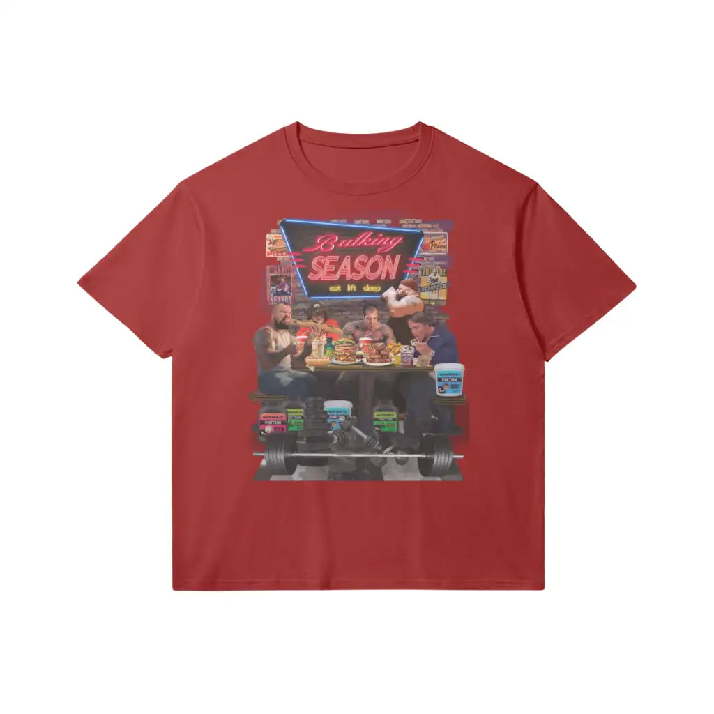 Bulking Season | Slim Fit Heavyweight T - shirt - Red / Xs
