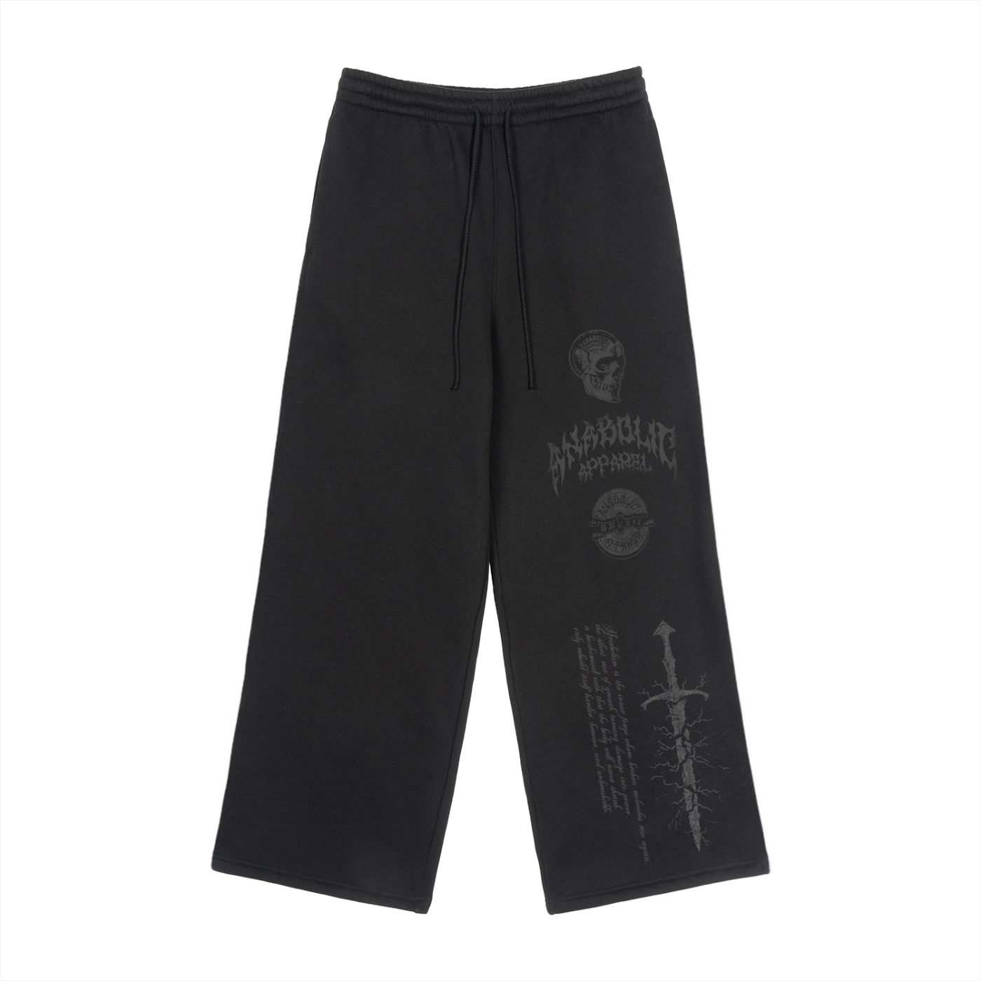 HELLFIRE - Straight Leg Sweats (Grey on Black)