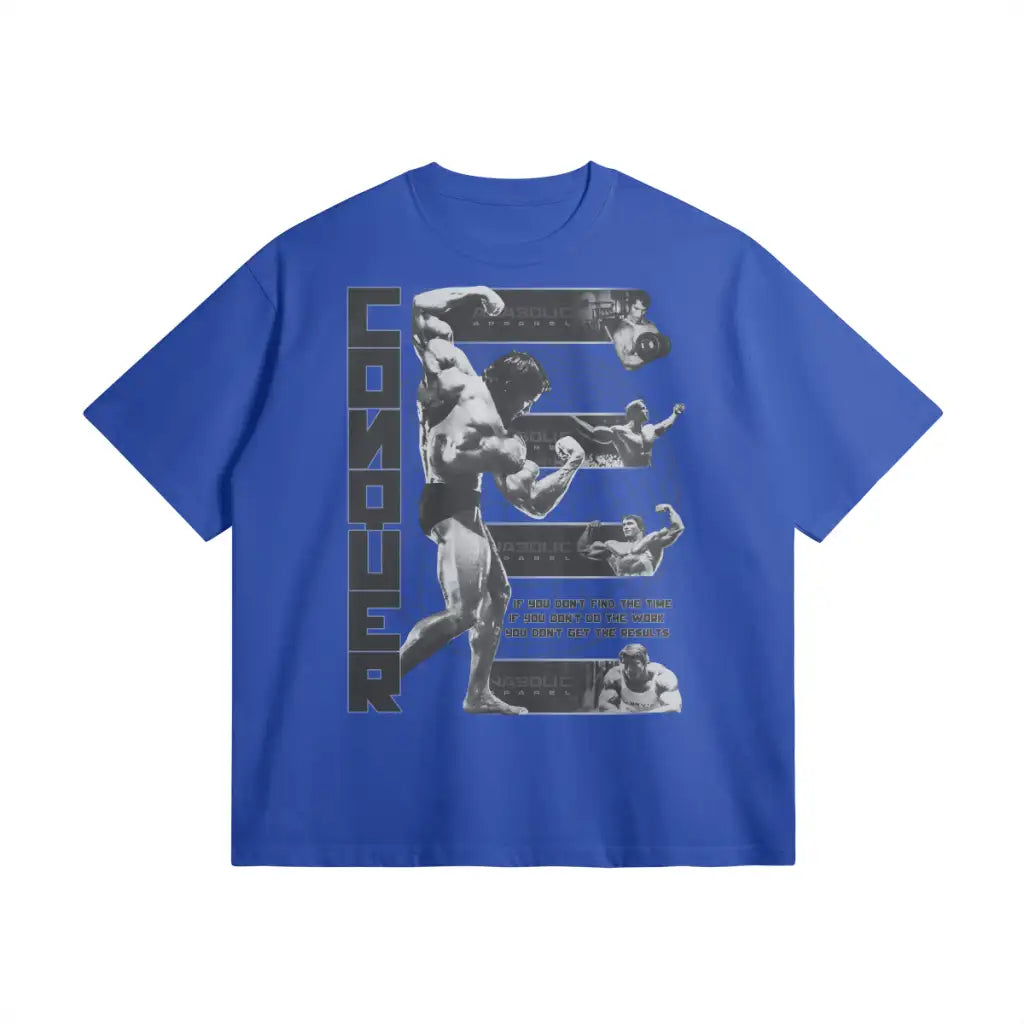 Conquer | Oversized Heavyweight T - shirt - Cerulean Blue / Xs